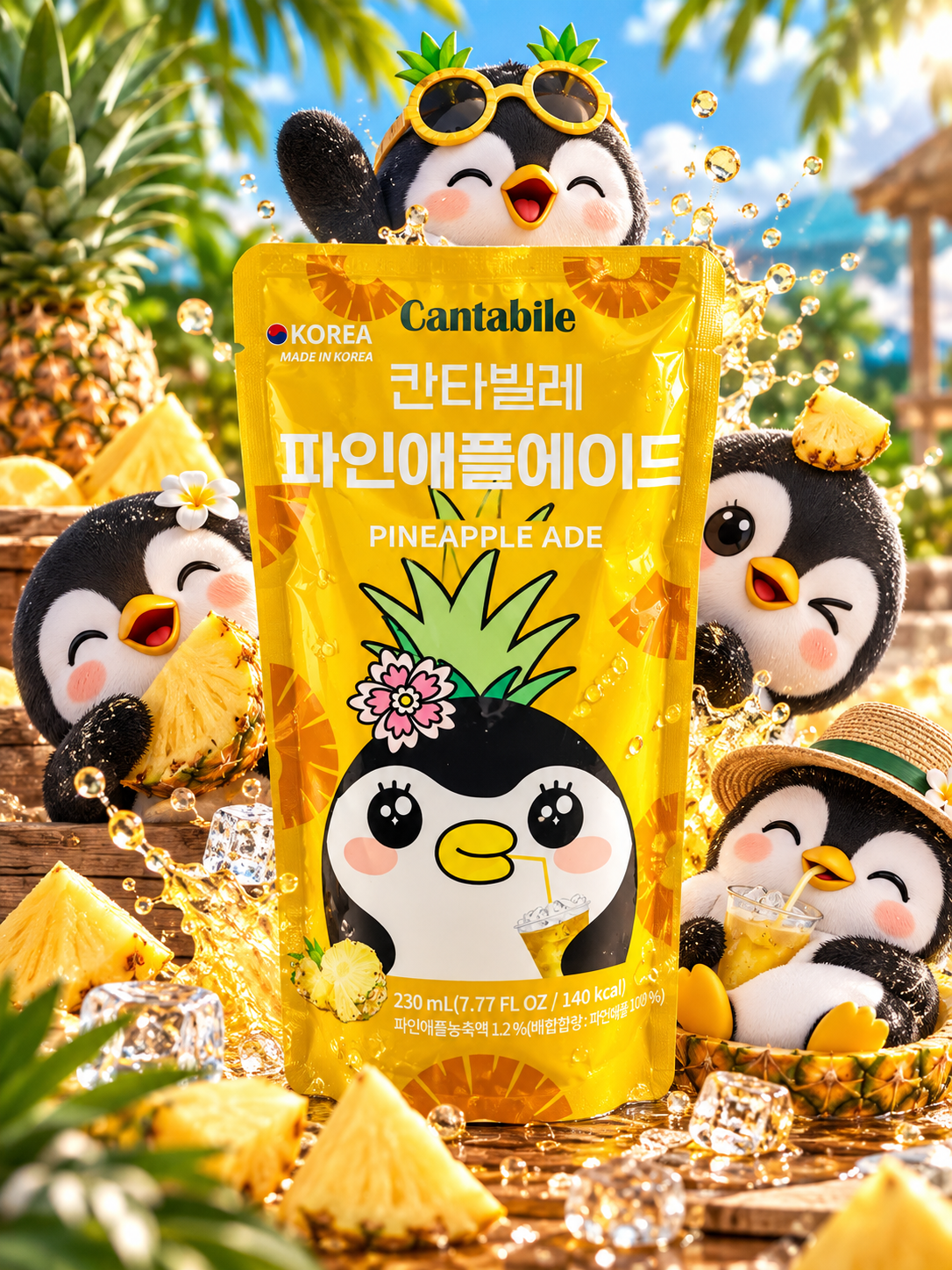 Cantabile Pineapple Ade 230ml KOREA Ananász Ízű Üdítőital