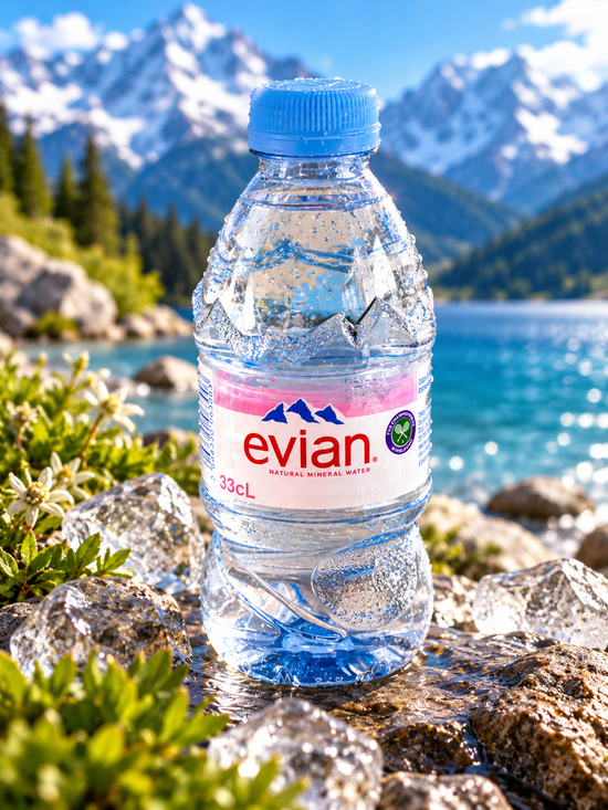 Evian Natural Mineral Water 330ml Francia Szénsavmentes Természetes Ásványvíz