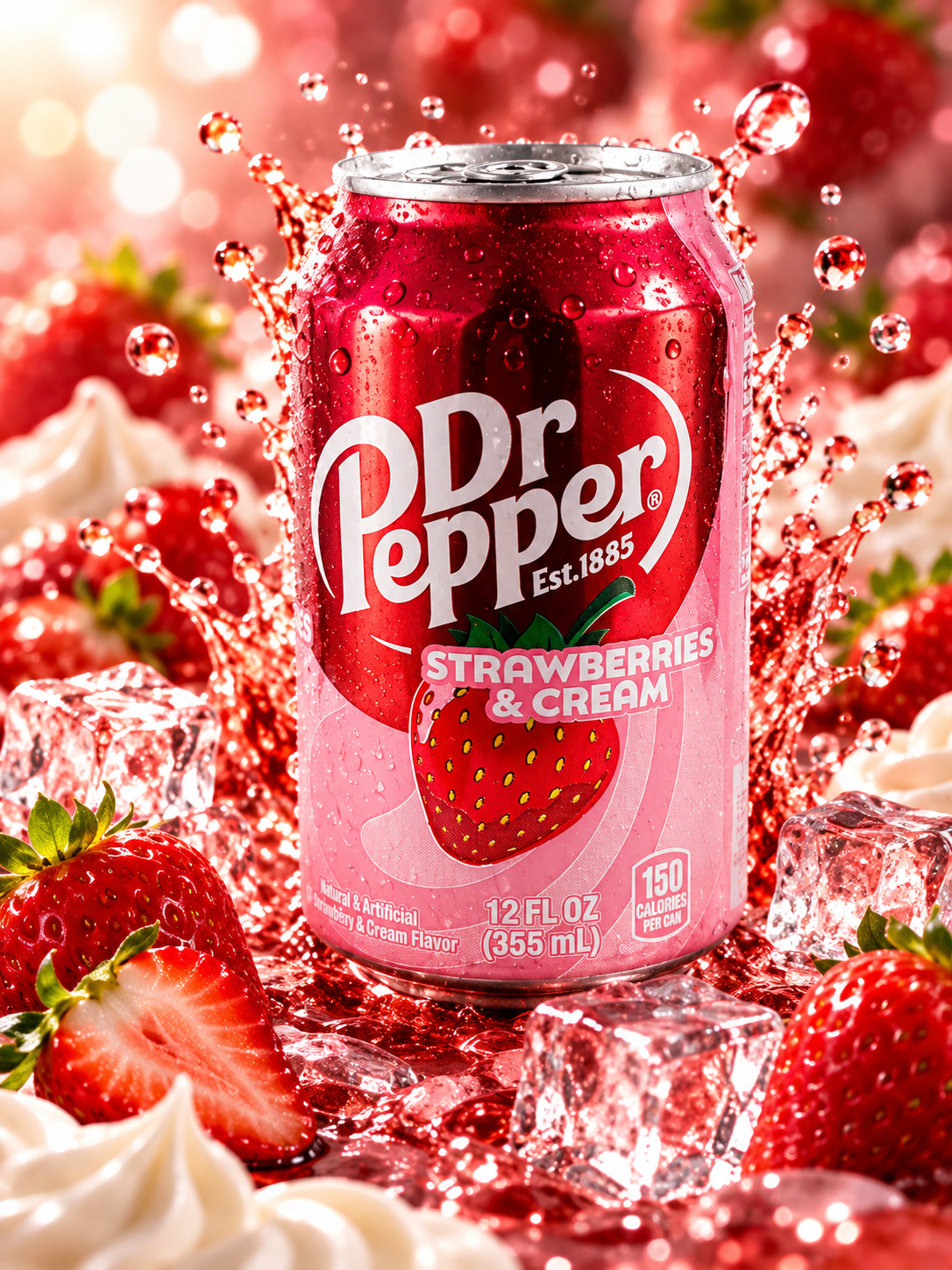 Dr Pepper Strawberries and Cream USA eperkrém ízű szénsavas üdítőital 355ml