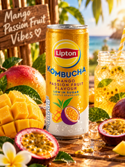 Lipton Kombucha Mango Passion Fruit 250ml Mangó és Maracuja Ízű Kombucha Teaital