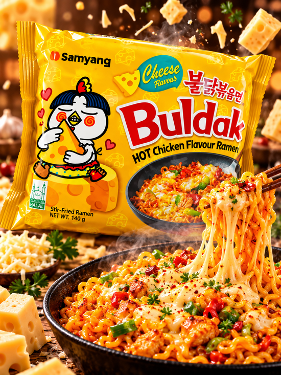 Samyang Buldak Cheese – sajtos, csípős csirkés instant tészta 140 g