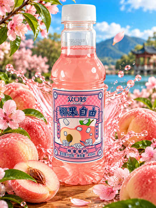 Honey Peach 450ml Mézes-Őszibarackos Gyümölcsital Gyümölcsdarabokkal
