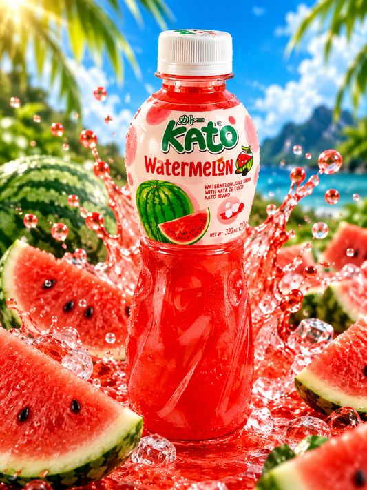 Kato Watermelon Juice With Nata De Coco Jelly 320ml THA Görögdinnye Ízű Gyümölcsital Kókuszzselé