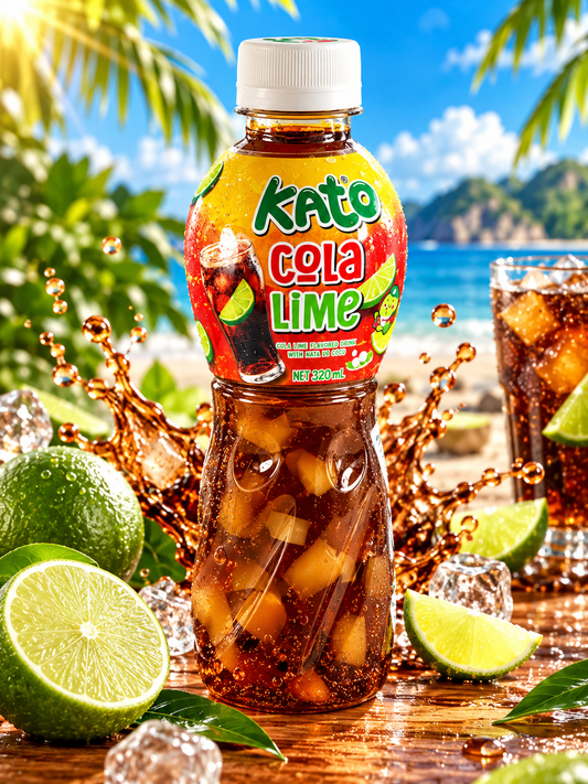Kato Cola Lime Drink With Nata De Coco Jelly 320ml THA Kóla és Lime Ízű Ital Kókuszzselé Darabokkal