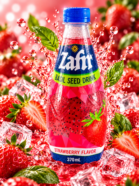 Kato Zafir Strawberry Juice With Basil Seed 370ml THA I Eper Ital Bazsalikommaggal