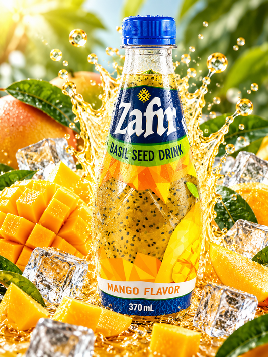 Kato Zafir Mango Juice With Basil Seed 370ml THA Mangó Ital Bazsalikommaggal