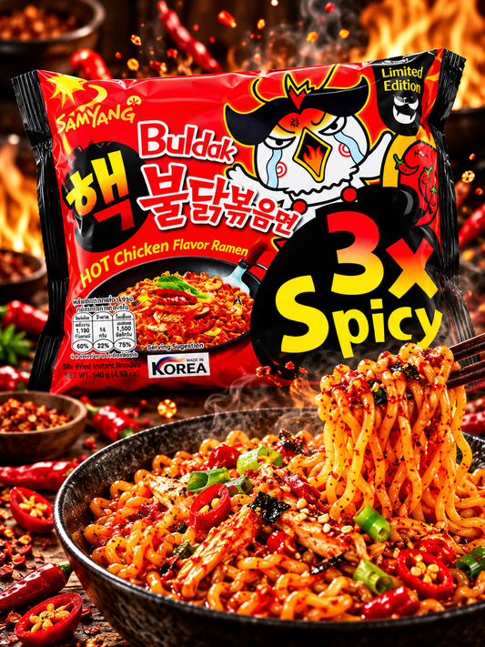 Samyang Buldak 3× Spicy – háromszorosan csípős csirkés instant tészta 140 g