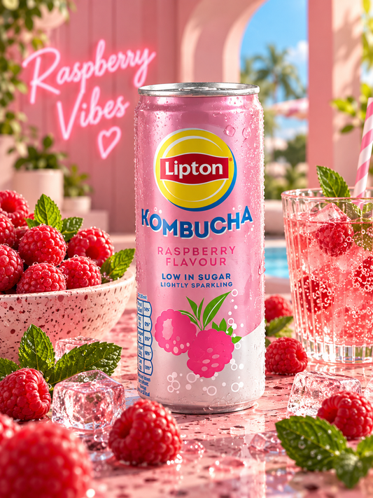 Lipton Kombucha Raspberry 250ml Málna Ízű Kombucha Teaital