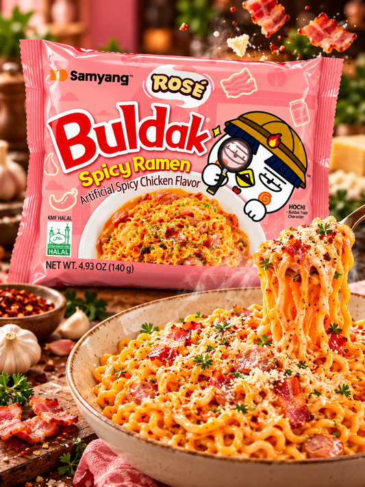 Samyang Buldak Rosé – baconos-sonkás ízű instant tészta 140 g