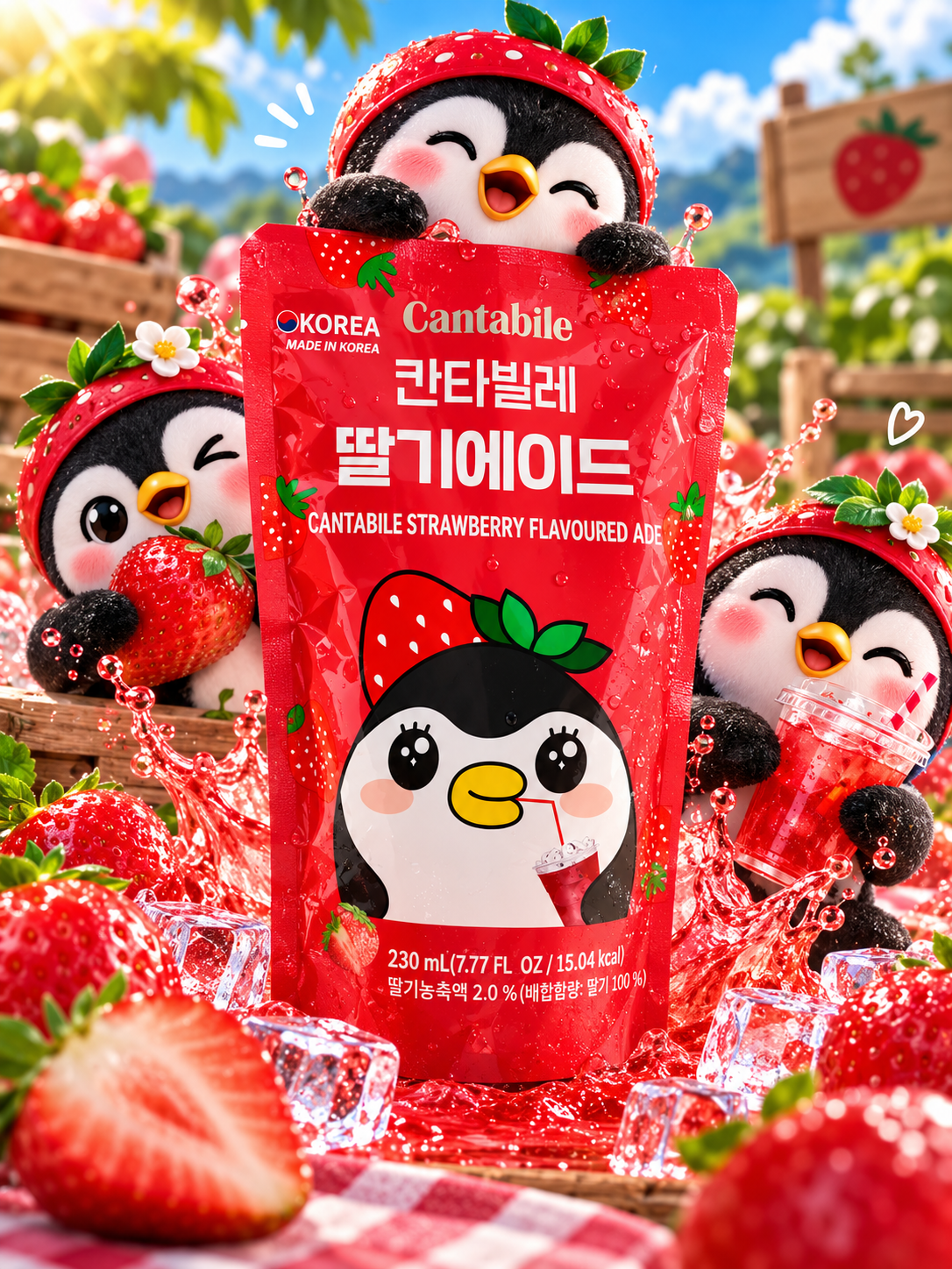 Cantabile Strawberry Ade 230ml KOREA Eper Ízű Üdítőital